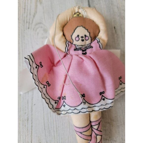 Plush pink AS IS ballerina ornament Xmas decor - Picture 3 of 6